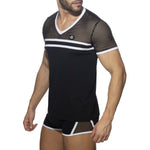 Addicted Mesh Striped T-Shirt (ADF166)