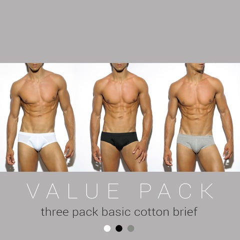 ES Collection 3-Pack Basic Cotton Brief (UN184)